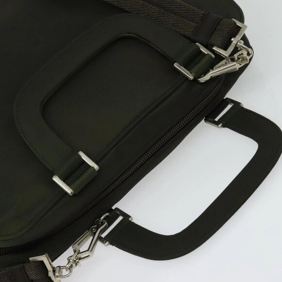 PRADA Hand Bag Nylon 2way Khaki Silver Auth BA4485 - Picture 7 of 16